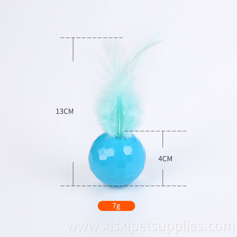Pet Cat Toy plastic Ball Feather Playing Cat Ball Toy